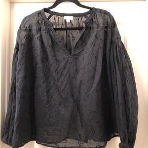 CLOSED official navy sheer blouse
